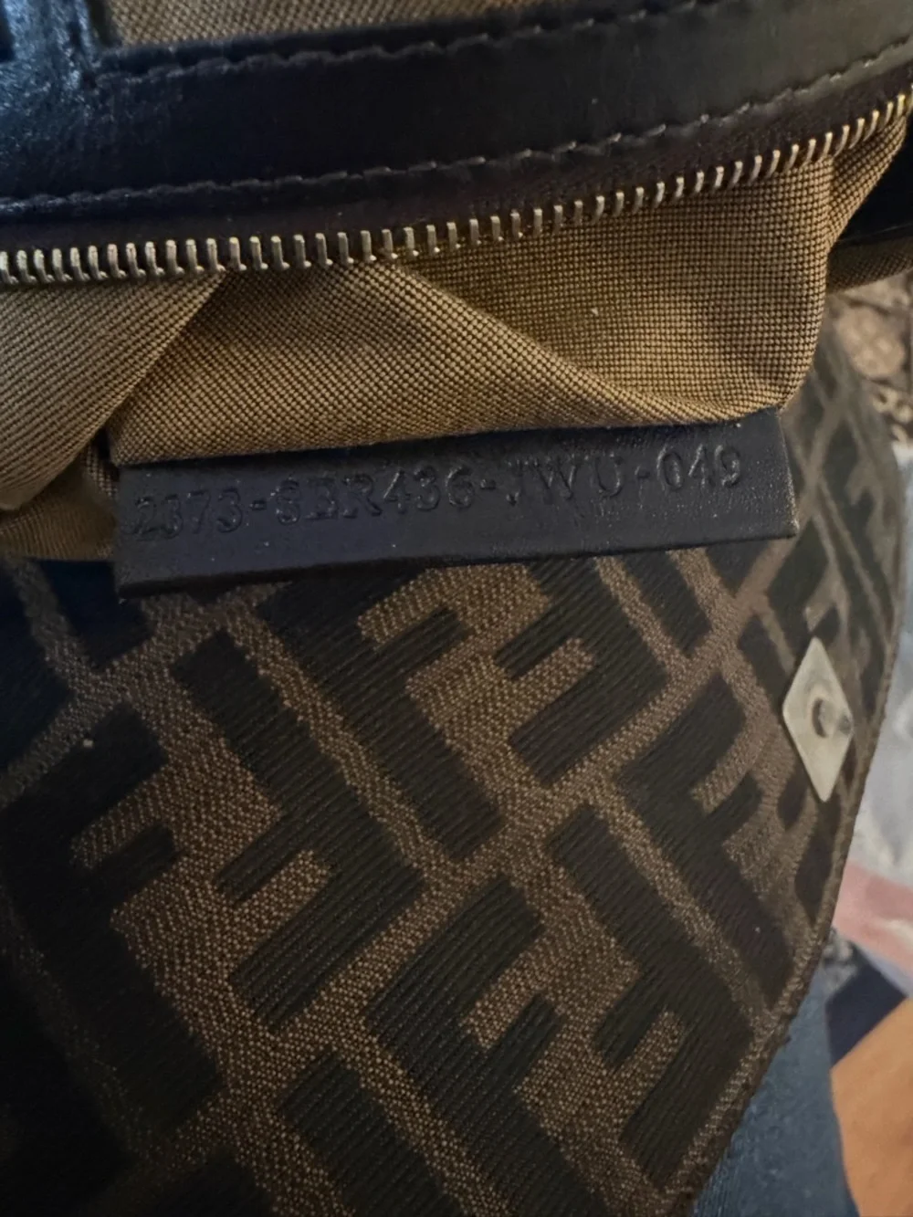 Fendi Black and Brown FF Zucca Shoulder Bag with Logo Charm - Picture 14 of 16